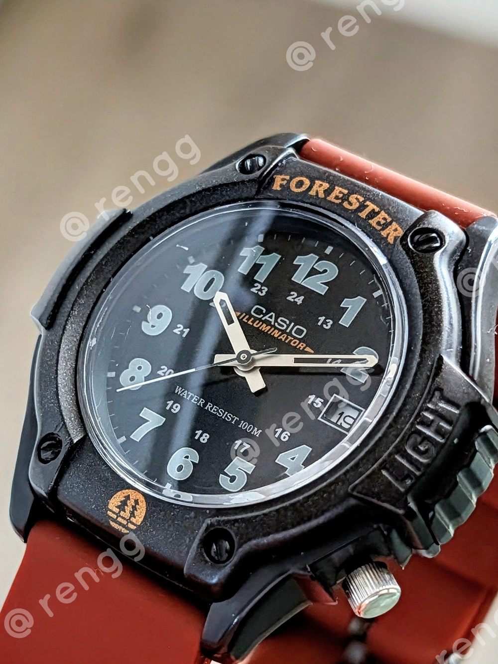 Casio Forester Men's Black Dial Brown Strap Illuminator Watch